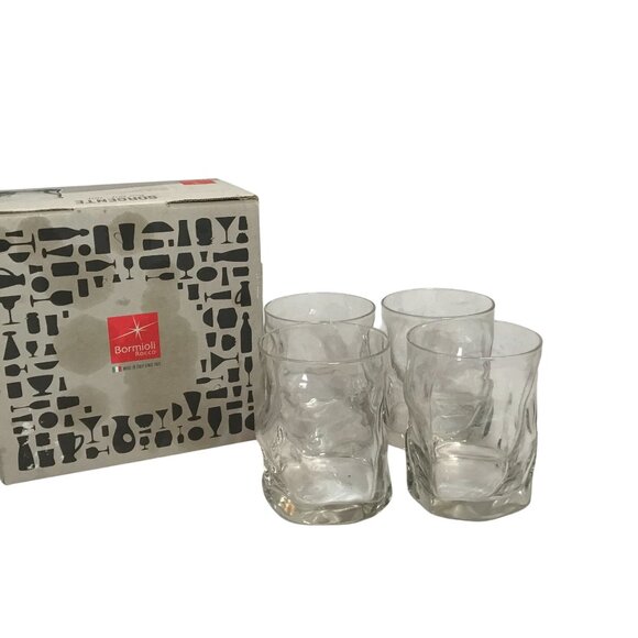 Bormioli Rocco Drinking Glasses Boulder-Style Lead-Free Double Rocks Set Of 4 It - Picture 2 of 11